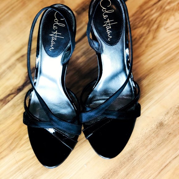 Cole Haan Black Strappy Heel Sandals size 7.5 Mint - Picture 7 of 12